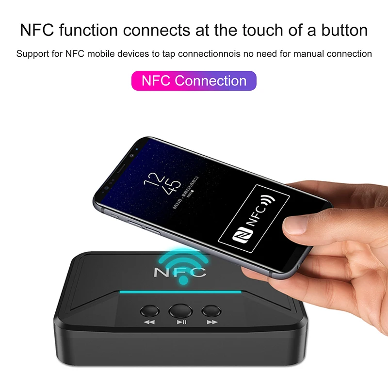Bluetooth аудио приемник NFC/USB диск стерео беспроводной адаптер 3,5 мм AUX/RCA кабель для колонок GK99