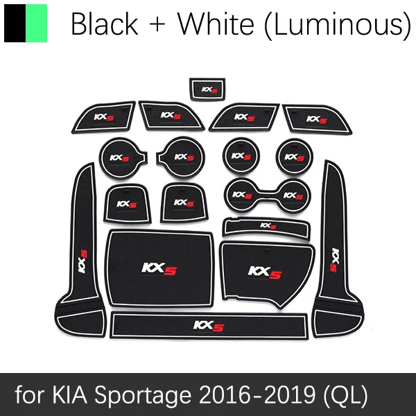 Противоскользящий резиновый подстаканник для KIA Sportage QL 4th Gen MK4 KX5 Coaster аксессуары автомобильные наклейки - Название цвета: White Luminous