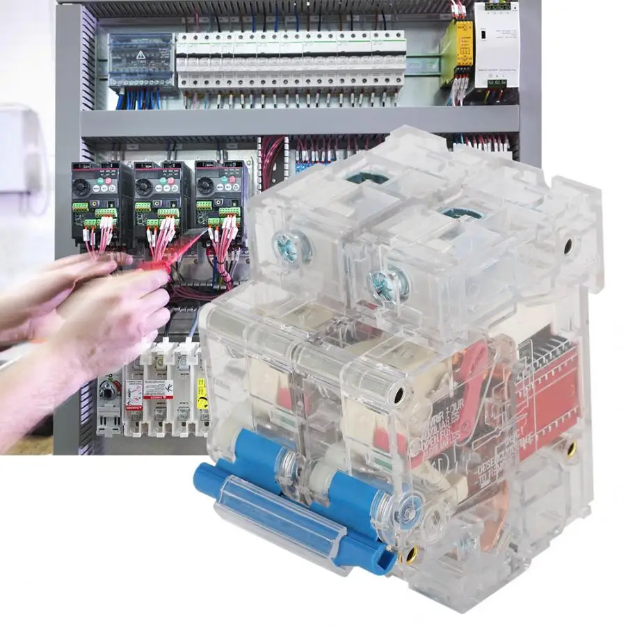 DZ47 MCB замыкание DZ47 2P 690 В AC 63A/80A/100A/125A прозрачный чехол MCB миниатюрный автоматический выключатель