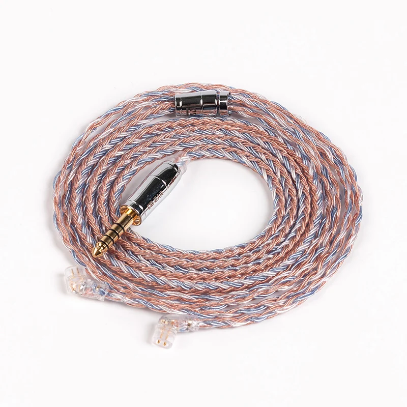 4.4QDC KBEAR 16 core посеребренный кабель 2pin/TFZ/QDC с 2,5/3,5/4,4 кабель для наушников для ZS10 PRO ZST C12 C10 BLON BL-03 V90 - Цвет: 4.4QDC