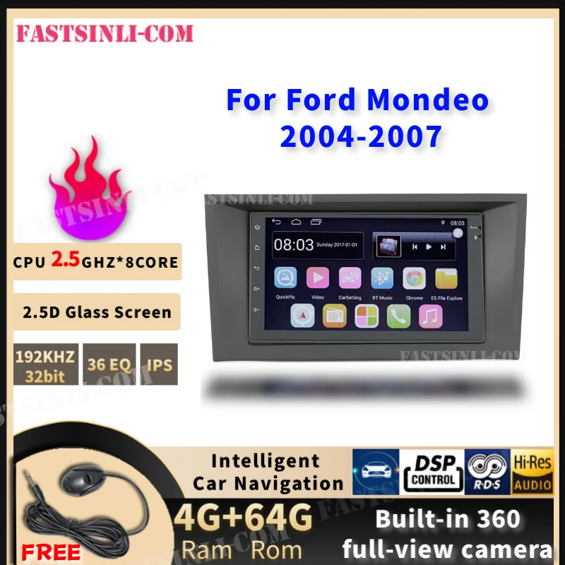 Автомобильный 7-дюймовый мультимедийный плеер Радио Android для Ford Mondeo 04-07year GPS