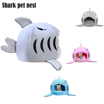 

Dozzlor Shark Cat House Bed House Basket Pet Sleeping Shark Cats Nest Mat Sleep Bag Small Medium Dog Blanket Lounger For Animal