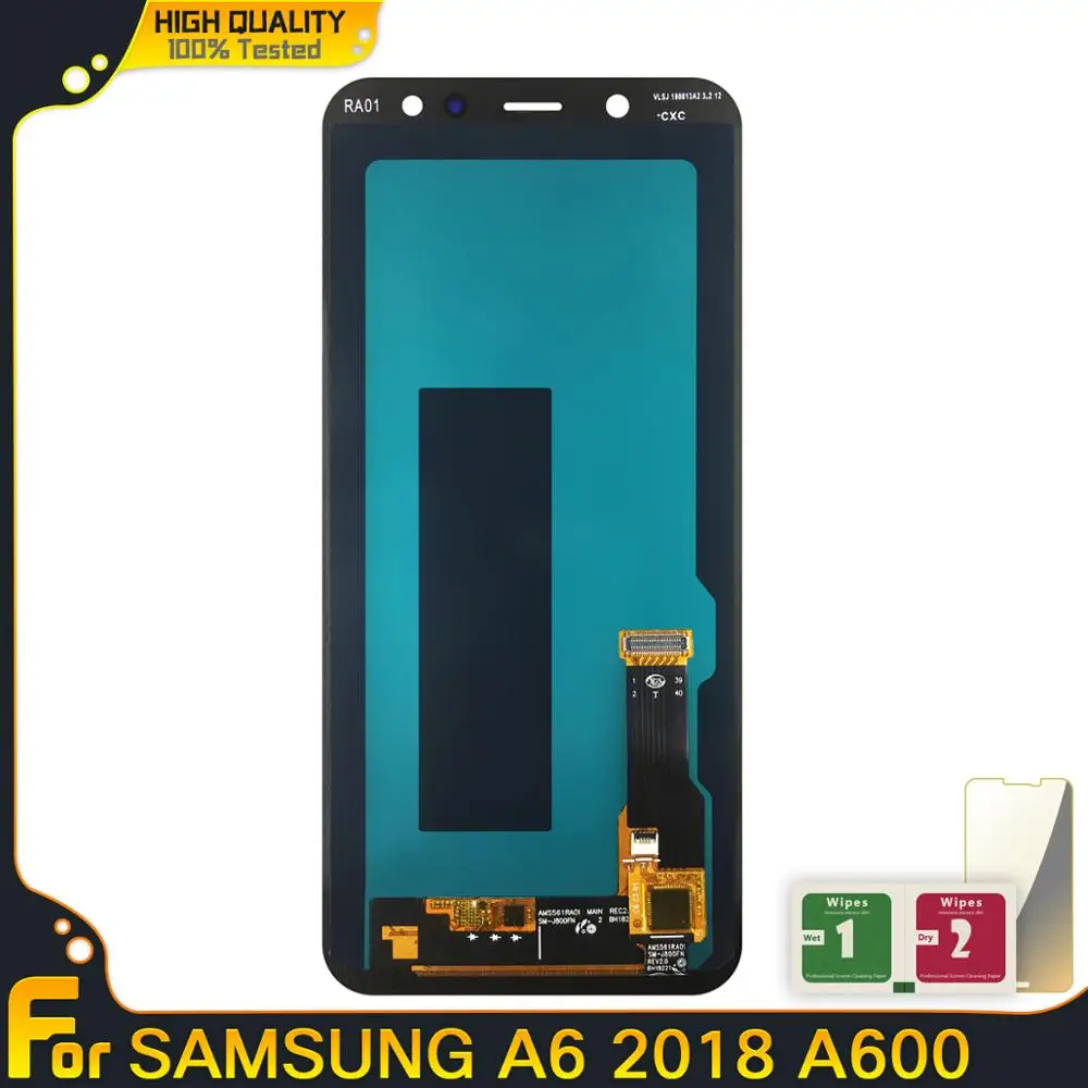 Протестированный ЖК-дисплей s для samsung Galaxy A6 A600F A600FN сенсорный ЖК-экран дигитайзер Запасные части в сборе