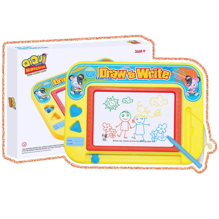 

CHILDREN'S Toy Small qiqu toys Drawing Board 4-Colour Color Magnetic Drawing Board Baby Children'S Educational Painting Supplies