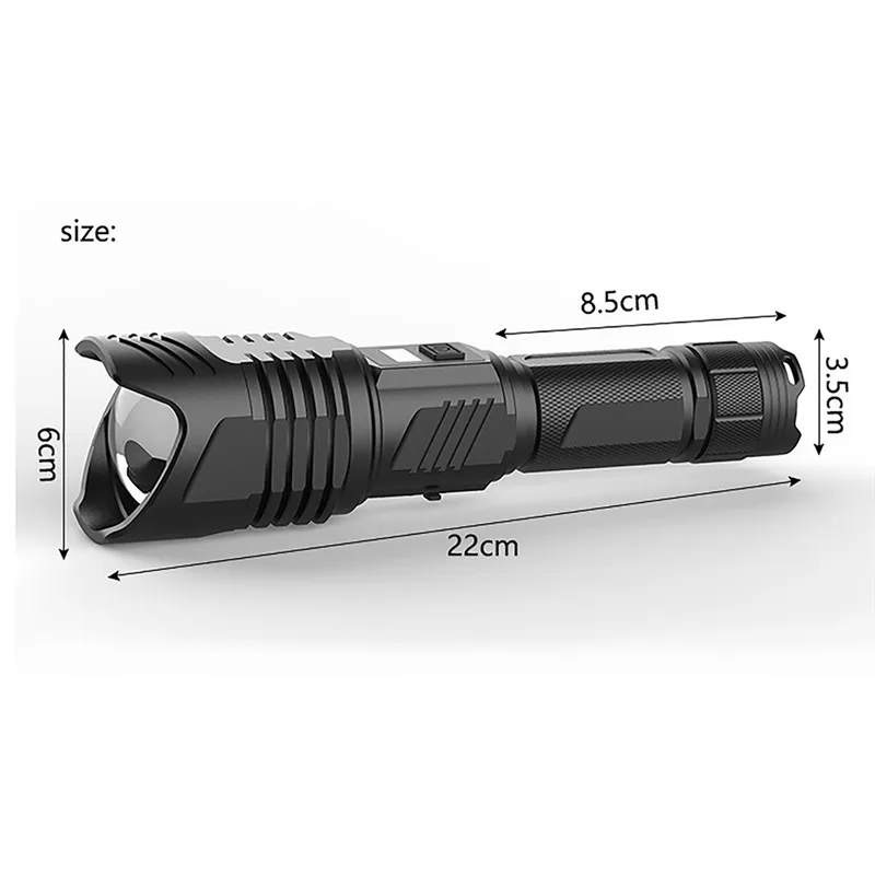 XHP90 LED Torch Flashlight Light Rechargeable 18650 Lamp Ultra Bright LCD Design 22x6x3.5CM Lanterna 40NOV2529