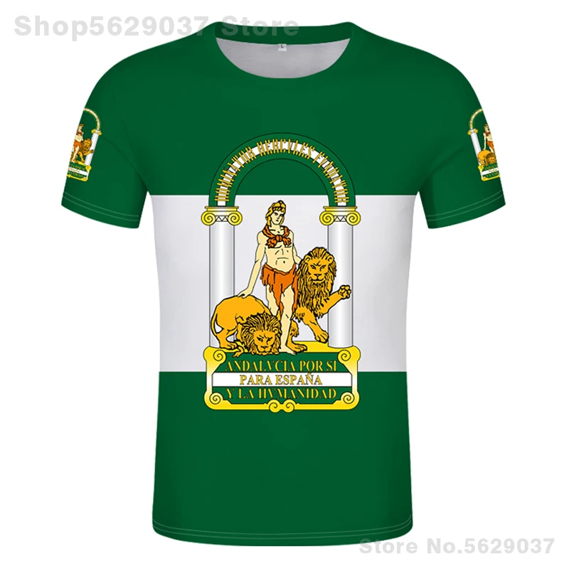 アンダルシアのカスタムtシャツ 名前 番号 プリントヴィラフラッグ トルガ ザクロ ハエルバ マラシアの服 Aliexpress メンズ服