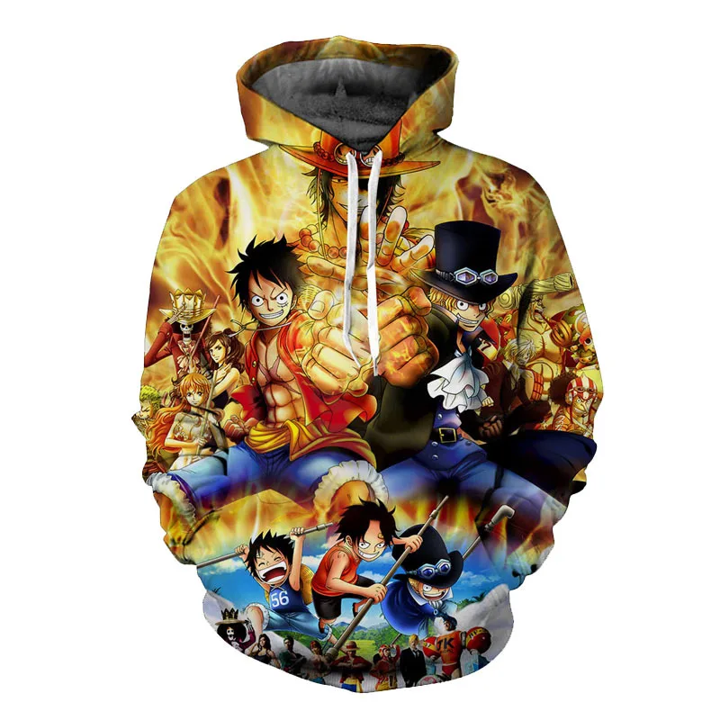 Аниме ONE PIECE костюм Обезьяна D Луффи кофты Косплей Осень Мужчины Европейский и американский 3D печать куртка с капюшоном свитер - Цвет: Золотой