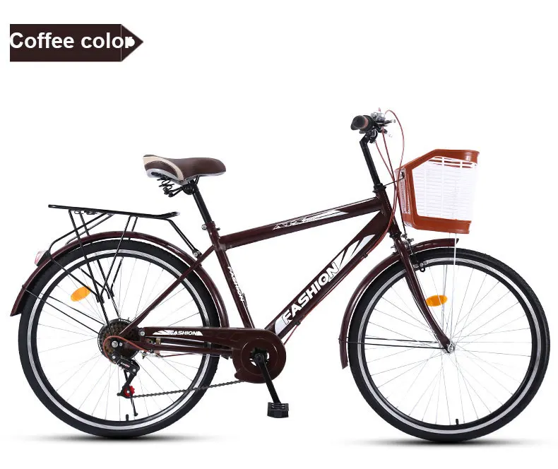 Coffee color Дорожный велосипед, 26 дюймов, 6 скоростей, портативный, сменный, для путешествий, для студентов, взрослых, велосипед,, для мужчин и женщин - Цвет: Coffee color