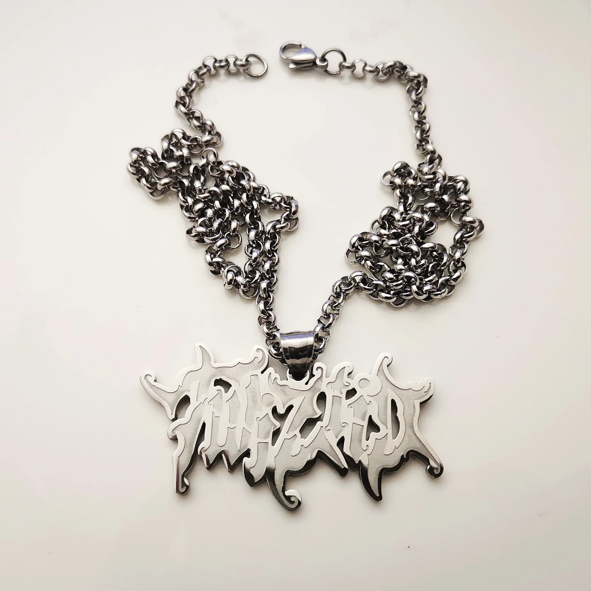 Mens Male Twiztid ICP charms Stainless steel Pendant necklace 4mm 24 inch rolo chain 4