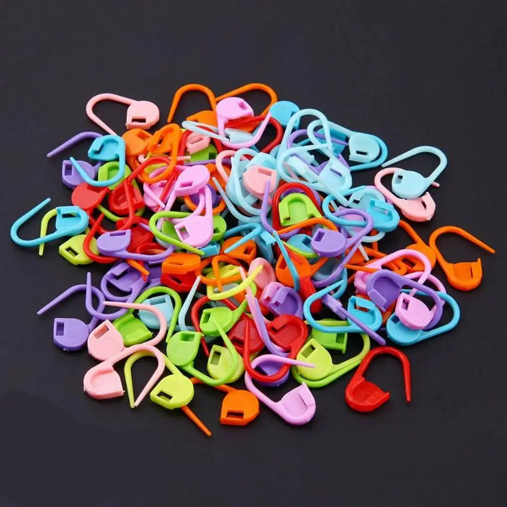 20 Plastic Locking Safety Pin Stitch Marker Holders Knitting Crochet Needles