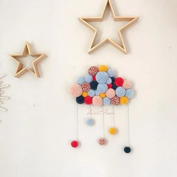 

Funny Handmade Nordic Style Raining Clouds Water Drop Baby Room Wall Hanging Teepees Pillow Kids Room Decoration Supplies