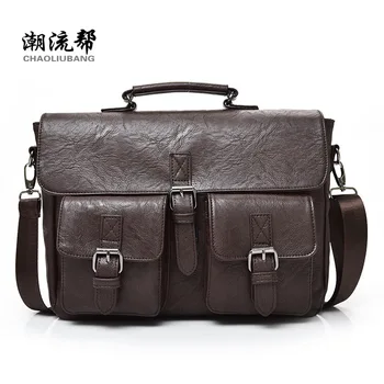 

Multi-functional Men Single-shoulder Crossbody Bag Business Briefcase PU Leather bagbag