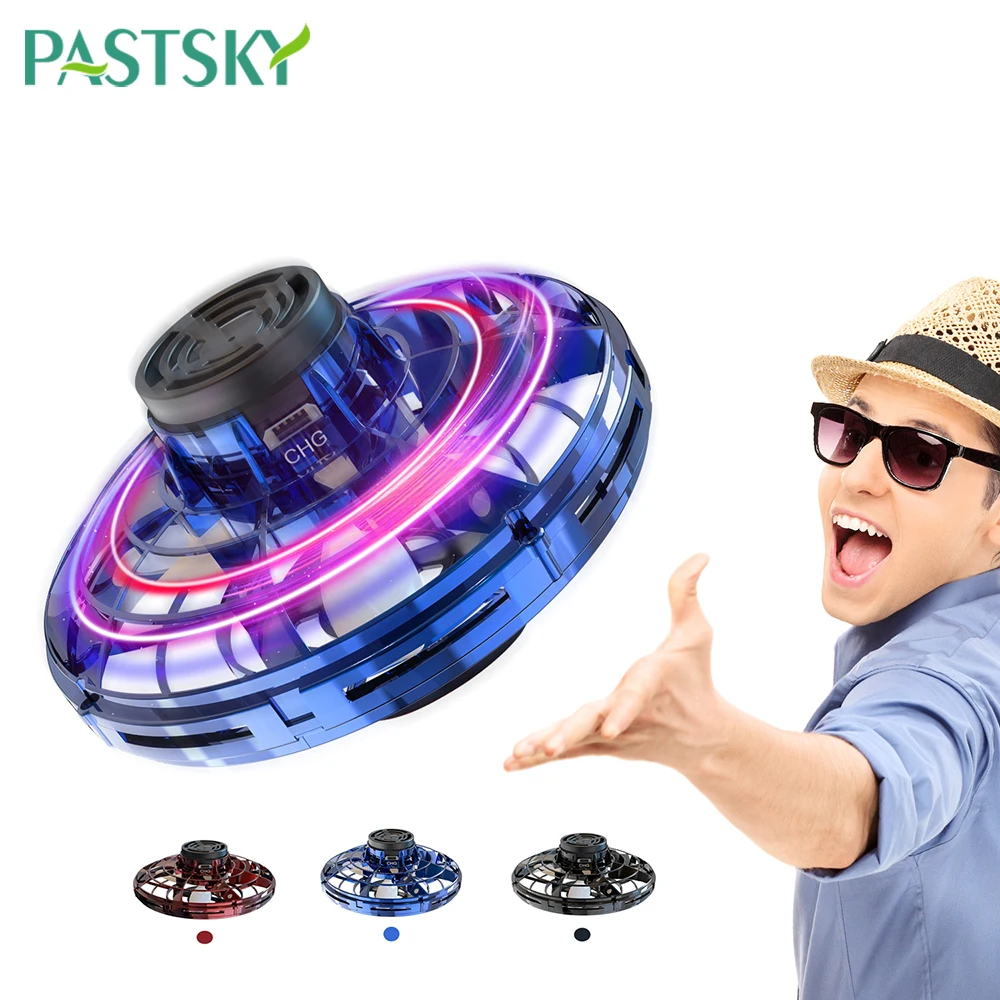 

UFO Athletic Antistress flying toy Gyro Fly Spinner Rotator USB Charge RGB Light Drop Proof Child Christmas Creativity Gift