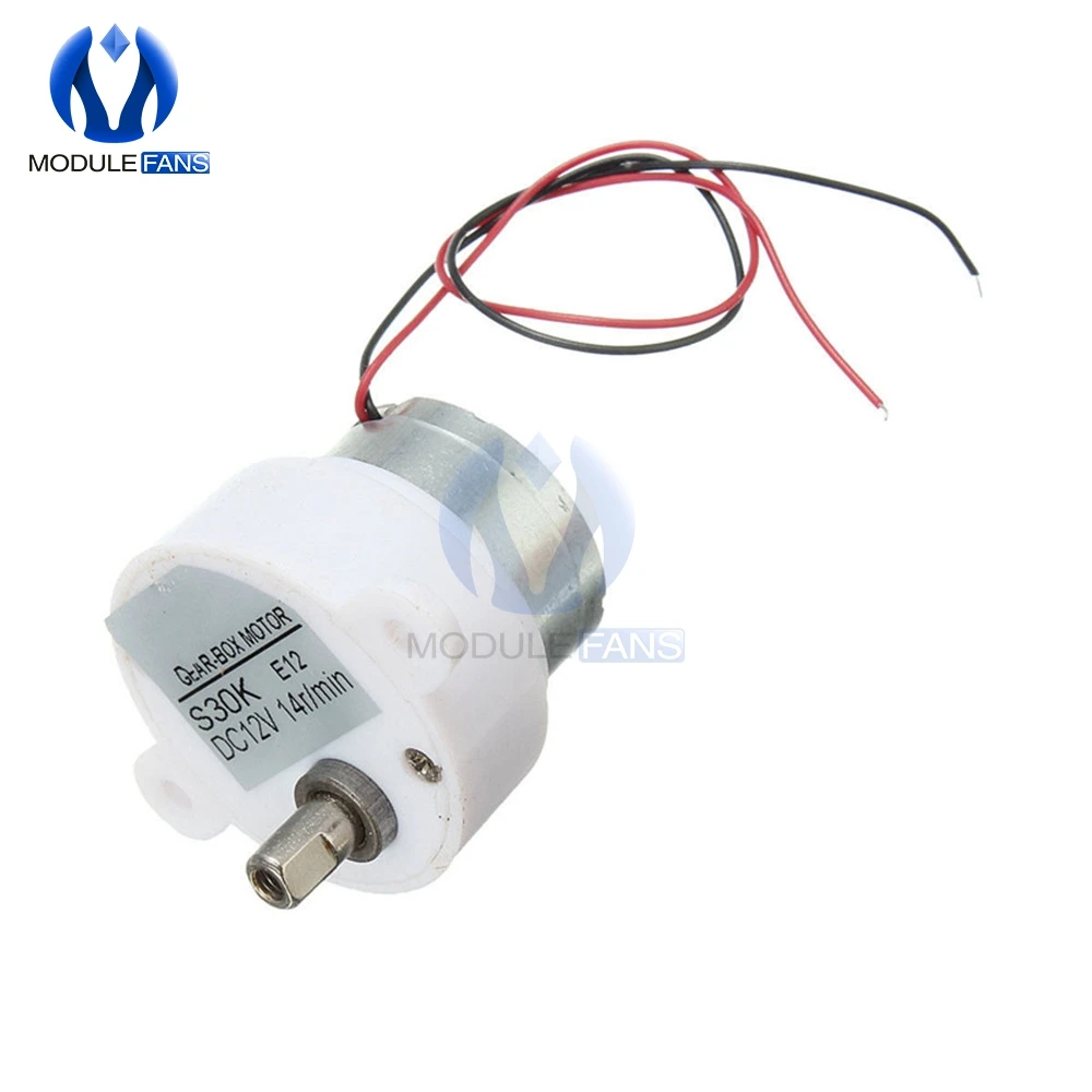 DC 12V 14RPM 2 провода высокий крутящий момент Электрический редуктор коробка S30K
