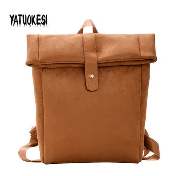 

2020 New Fashion Women Simple Retro Frosted Leather Backpack For Teenagers Girls School Bags Travel School Shoulder Bag Rucksack