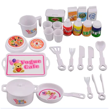

Girls Toys Playhouse Mini Miniatures Baby Kitchen Toys Set Children Kids Kitchen Playset Knife And Fork Dinnerware Cup Plates