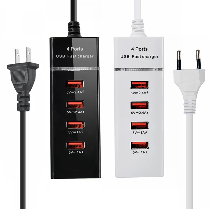 Универсальный ЕС США штекер 4 USB порт быстрое зарядное устройство USB розетка Путешествия стены Мощность Быстрая Зарядка адаптер для IPhone samsung Xiaomi