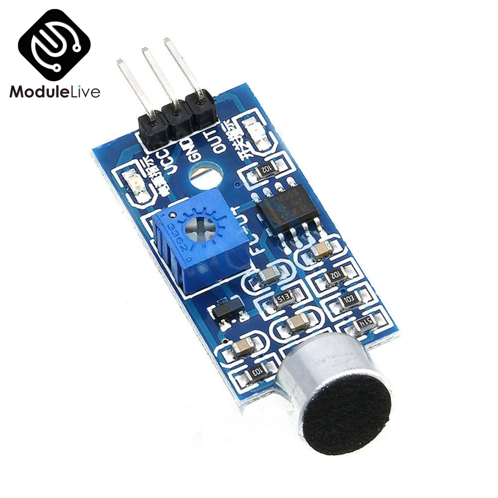 

Microphone Sensor High Sensitivity Sound Detecter Voice Switch Detect Module For Arduino 3 Pin 3.3V-5V Digital Ouput Board Tools