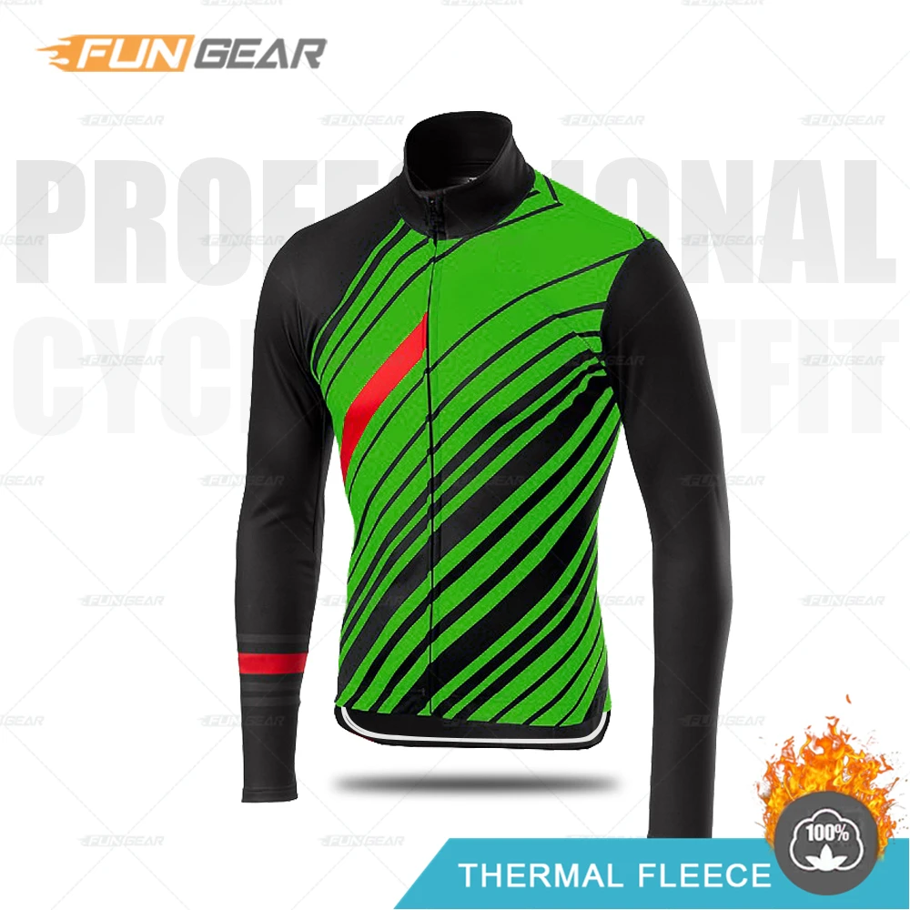 Cycling Jersey Зимняя одежда для велоспорта, мужской комплект из Джерси с длинным рукавом, теплая флисовая куртка, одежда для велоспорта, одежда для шоссейного велосипеда, профессиональный командный костюм, комбинезон, комплект - Цвет: Cycling Jersey
