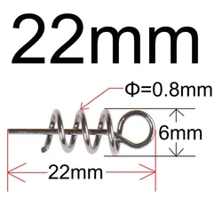 Stainless Steel Twist Lock Fishing Hook Tool with Spring Latch - 100 pcs (22mm)
