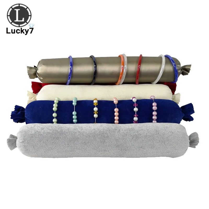 7 цветов 36 см ювелирные изделия ролл сумка Ювелирные изделия Органайзер браслеты дисплей часы держатель ювелирные изделия хранения трубки оптом