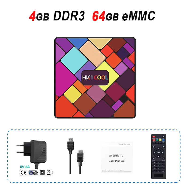 4GB 64GB HK1cool Android 9,0 ТВ-бокс на Rockchip RK3318 4 Гб DDR3 64 Гб 2,4 г 5 г двойной WiFi 4K медиаплеер USB3.0 HK1 Крутой набор верхней коробки - Цвет: 4GB 64GB