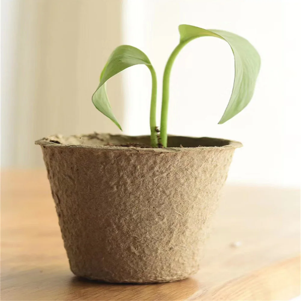 

6Pcs Round Biodegradable Paper Pulp Pot Plant Nursery Tray Vegetable Fruit Seedling Raising Tray Pot Cup Home Cultivation Apr30