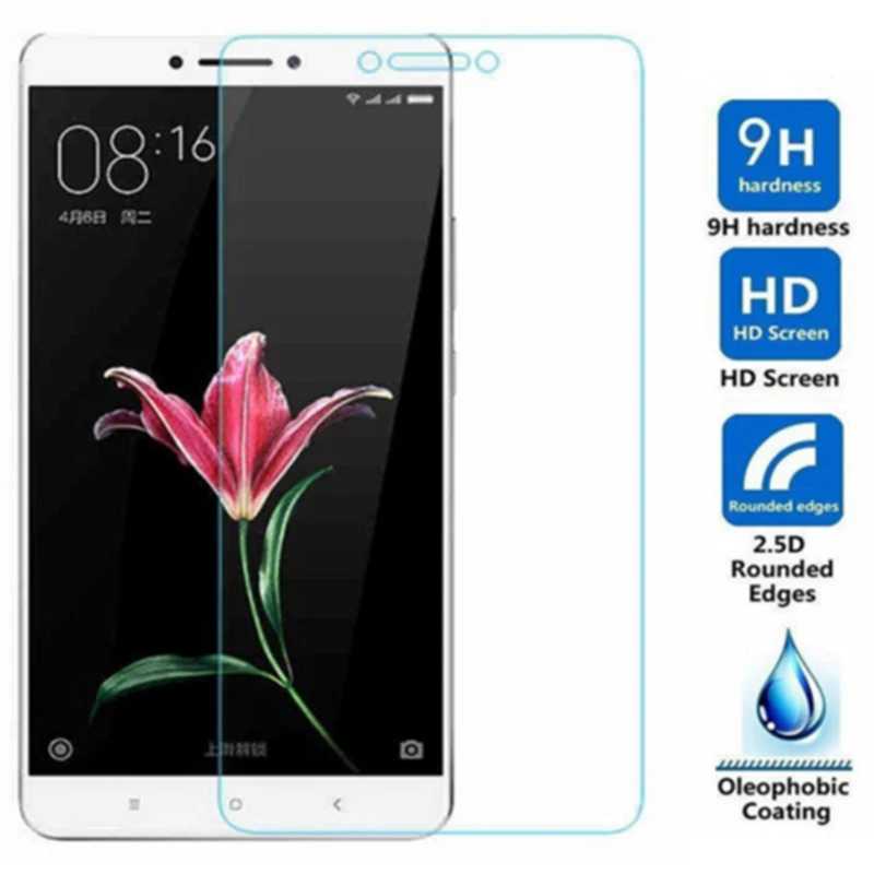 Tempered Glass Screen Protector for Xiaomi Mi Max 2 Transparent Anti-scratch Mobile Smartphone Protective Front Film for Mi Max2