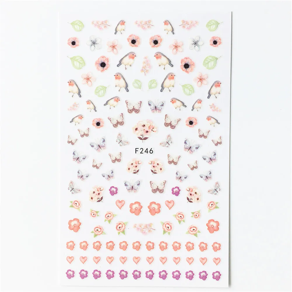 1 Набор наклеек и для ногтей цветок лист дерево простой летний DIY слайдер маникюра