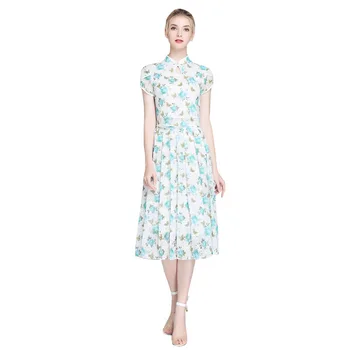 

embroidered golden butterfly printing qipao restoring ancient ways with short sleeves + pressure plait long suits