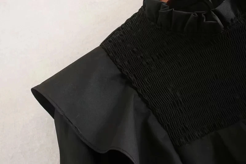 Английский стиль, элегантная, простая, черная, Каскадный бант, za blusas mujer de moda,, кимоно, блузка для женщин, топы, блузка размера плюс