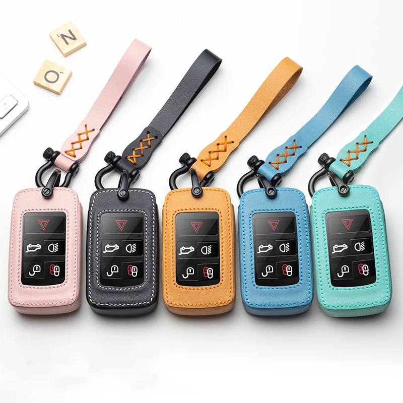 Кожаный чехол для автомобильного ключа Land Rover Range Sport Evoque Velar Discovery 5 2018 2019