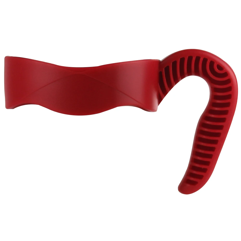 Plastic Cup Handle Non Slip Water Bottle Office Mug Support Single Layer Drinkware Travel Round Kitchen Portable Holder Home - Color: Red  20OZ