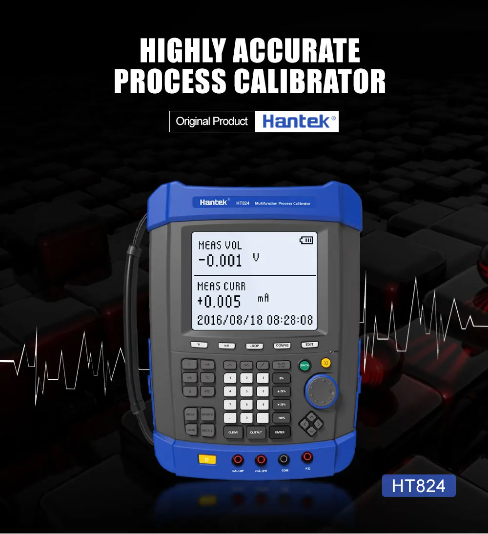 Многофункциональный калибратор процесса Hantek HT824 мультиметр напряжение/ток/сопротивление калибратор пять с половиной источник сигнала