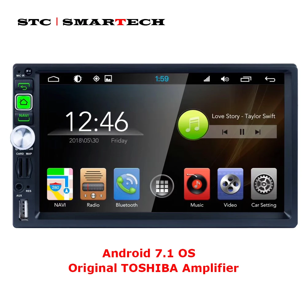 

SMARTECH Android Car Radio Auto 2 Din Universal Touch Screen Stereo Bluetooth GPS Navigation mirror link Mp5 Player