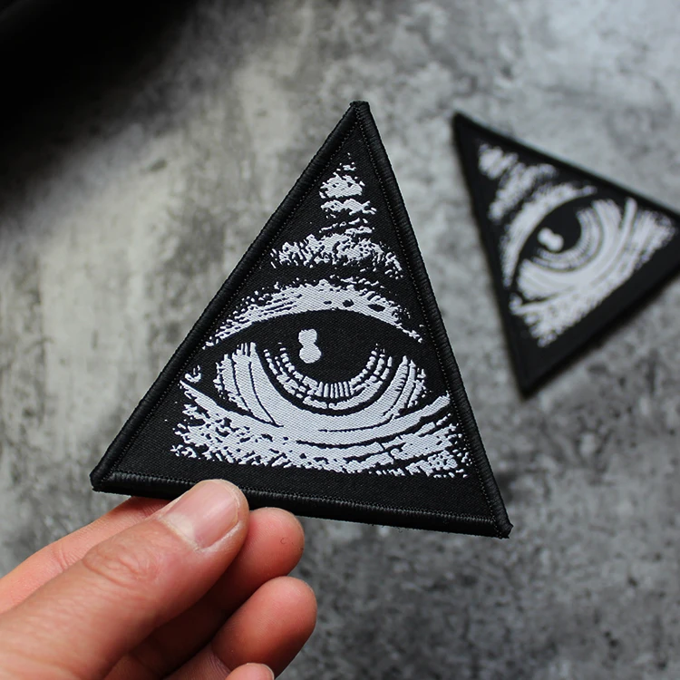 Triangle All Seeing Eye Iron On Patch Colorful Novelty Cosplay Biker Patch 