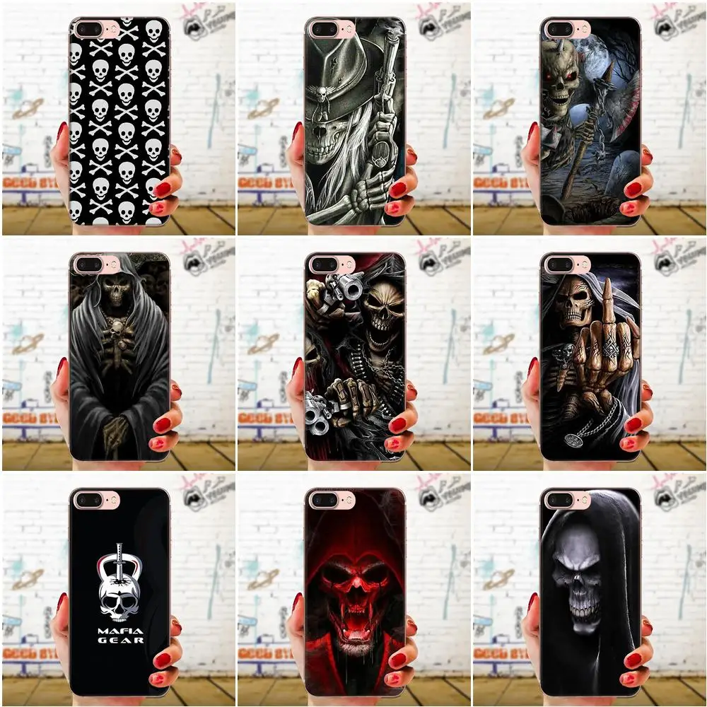 Мягкий TPU Quinn телефон для Samsung Galaxy Note 8 9 10 Pro S4 S5 S6 S7 S8 S9 S10 S11 S11E S20 Edge Plus Ultra Death Skull |