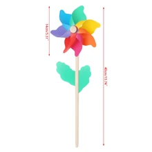 Ветряная мельница детские игрушки деревянная палочка газон двор садовые украшения красочные открытый Спиннер