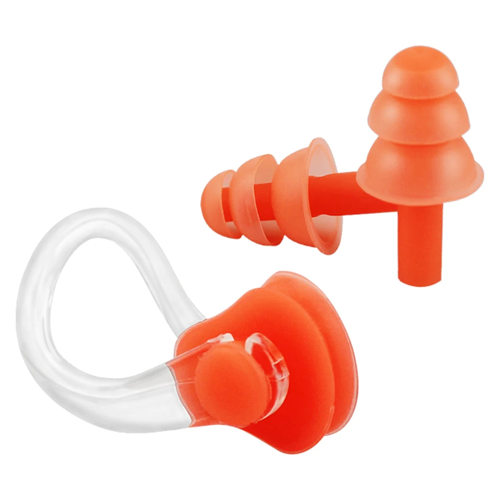 10pc/set Waterproof Swimming Diving Surf Water Sports Protection Earplugs Nose Clip Swim Pool Gear Accessory Soft Silicone new