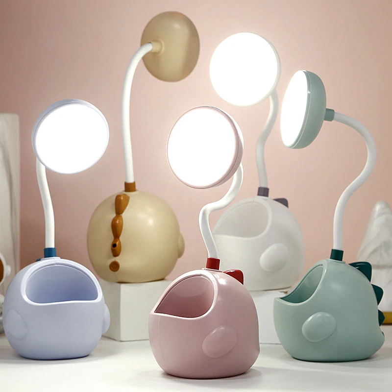 

Creative Cartoon Night Light soft light push-type small lamp USB charging learning pen holder desk bedroom child eye protection