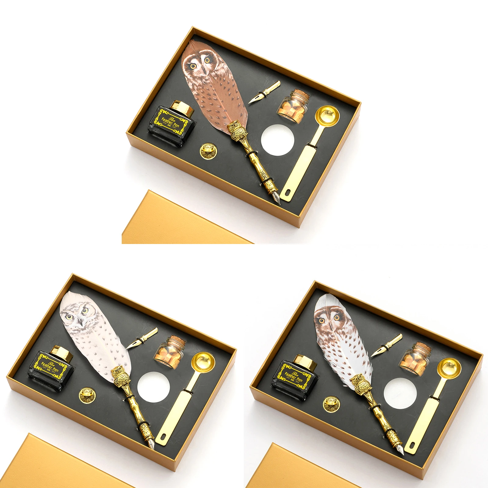 Ручка для каллиграфии в стиле ретро перо совы с наконечником восковая печать