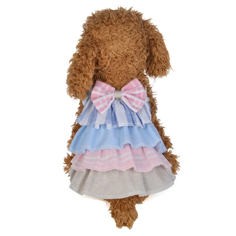 Весенне-летняя юбка-торт с бантом, платье, костюмы для собак, одежда для домашних животных, одежда для собак, юбка-торт для маленьких собак