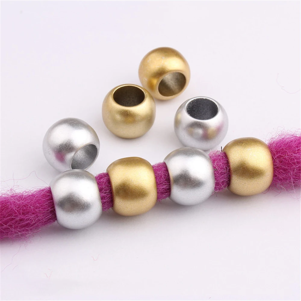 10Pcs African Hair Jewelry Braid Accessories Decorations Gold Silver Hair Ring Tubes Cuffs Dreadlocks Dread Beads