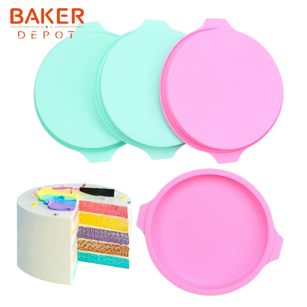 BAKER DEPOT Радужная форма для торта силиконовая форма для торта выпечка круглый торт пицца форма в виде гамбургера DIY День рождения упаковка из 4
