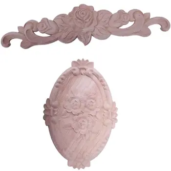 

30 x 7cm Wood Carved Corner Onlay Applique Decor Furniture Craft Unpainted Decorative Trinkets & 210X150X15mm