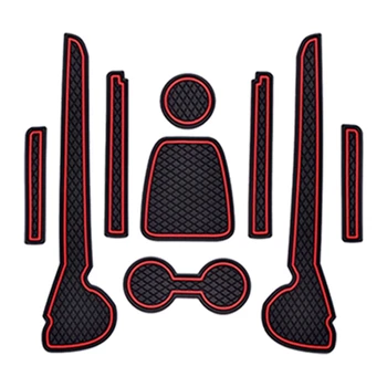 

9Pcs Anti-Slip Mats Gate Slot Cup Mat for POLO 6R 6C MK5 Accessories