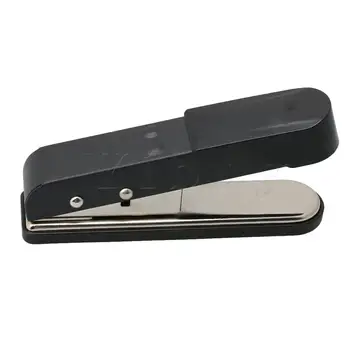 

Yibuy Sliver Black Metal Plastic Guitar Pick Punch Card Cutter Tool DIY