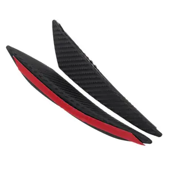 

Wing Fins Synthetic Plastic Carbon Fiber 3 Pairs Black Pattern Look Bumper Spoilers Universal ABS