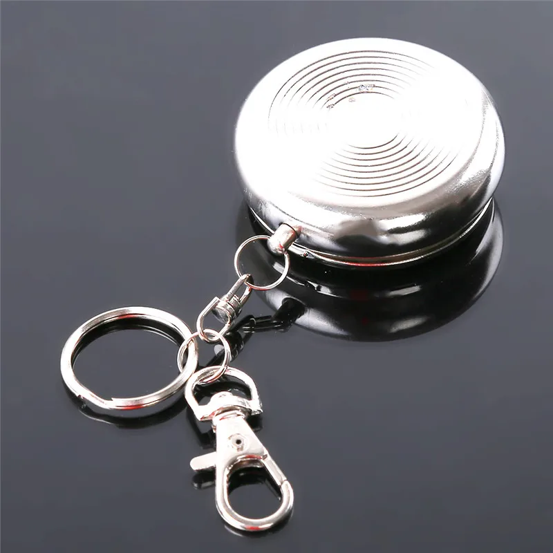 silver Мини на открытом воздухе круглая для сигарет брелок переносные пепельницы из нержавеющей стали Творческий Карманный пепельница с брелок - Цвет: silver