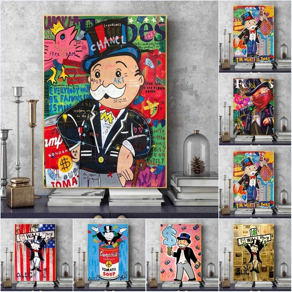 Alec Monopoly Graffiti Artwork Printed on Canvas CanvasPaintArt